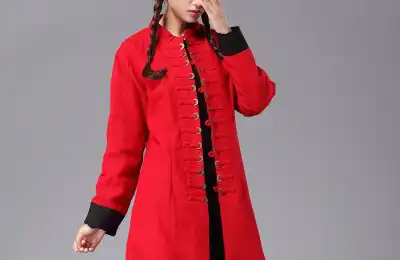 New Ethnic Style Handmade Button Winter Chinese Cotton Linen Vintage Women’s Double-Layer Coat with Copper Coin Buttons